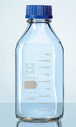 Бутыль DURAN Group 100 мл, GL45, без крышки и сливного кольца, бесцветное стекло, 